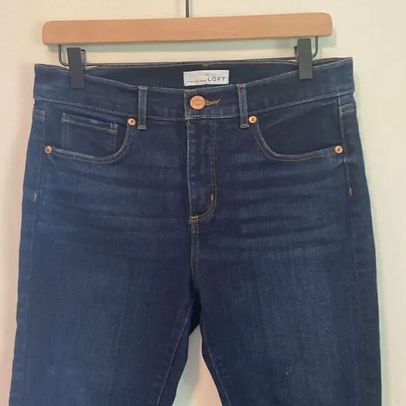 LOFT Dark Wash Skinny High Rise Jeans Size 29 / 8 Petite - Picture 2 of 9